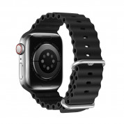 Dux Ducis Silicone Bracelet Strap (OceanWave Version) - силиконова каишка за Apple Watch 42мм, 44мм, 45мм, Ultra 49мм (черен) 1
