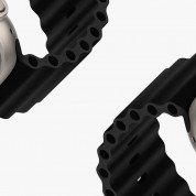 Dux Ducis Silicone Bracelet Strap (OceanWave Version) - силиконова каишка за Apple Watch 42мм, 44мм, 45мм, Ultra 49мм (черен) 4
