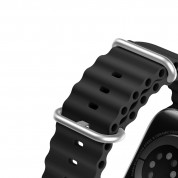 Dux Ducis Silicone Bracelet Strap (OceanWave Version) - силиконова каишка за Apple Watch 42мм, 44мм, 45мм, Ultra 49мм (черен) 3