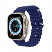 Dux Ducis Silicone Bracelet Strap (OceanWave Version) - силиконова каишка за Apple Watch 42мм, 44мм, 45мм, Ultra 49мм (тъмносин)