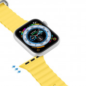 Dux Ducis Silicone Bracelet Strap (OceanWave Version) - силиконова каишка за Apple Watch 42мм, 44мм, 45мм, Ultra 49мм (жълт) 2