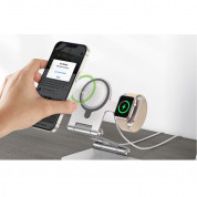 Omoton Aluminum MagSafe And Apple Watch Charging Stand - алуминиева сгъваема поставка за зареждане на iPhone и Apple Watch, съвместима с Magsafe захранване и Apple Watch кабел (сив) 2