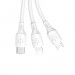 Dudao LBA 3-in-1 Charging Cable 6A - универсален USB кабел с Lightning, microUSB и USB-C конектори (120 см) (бял) 2
