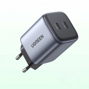 Ugreen Fast Charger GaN 45W - захранване за ел. мрежа смартфони и таблети с 2xUSB-C изхода и с технология за бързо зареждане (черен) 1