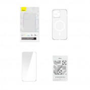 Baseus Crystal Magnetic Case Set (ARSJ011002) - поликарбонатов кейс с MagSafe и стъклено защитно покритие за дисплея за iPhone 14 Pro (прозрачен) 9