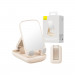 Baseus Seashell Folding Stand With Mirror (B10551501411-00) - универсална сгъваема поставка с вградено огледало за бюро и плоскости за мобилни устройства и таблети (розов) 1