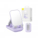 Baseus Seashell Folding Stand With Mirror (B10551501511-00) - универсална сгъваема поставка с вградено огледало за бюро и плоскости за мобилни устройства и таблети (лилав) 1