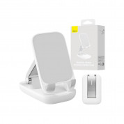 Baseus Seashell Universal Folding Stand (B10551500111-00) - универсална сгъваема поставка за бюро и плоскости за мобилни устройства и таблети (бял) 5