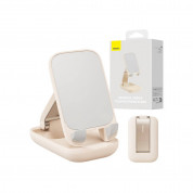 Baseus Seashell Universal Folding Stand (B10551500411-00) - универсална сгъваема поставка за бюро и плоскости за мобилни устройства и таблети (розов) 5