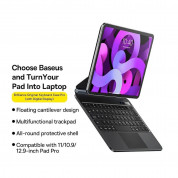 Baseus Brilliance Pro Wireless Touchpad Keyboard Case Digital Display (ARJK010216) - полиуретанов калъф, клавиатура, тракпад и поставка за iPad Pro 12.9 M2 (2022) iPad Pro 12.9 M1 (2021), iPad Pro 12.9 (2020), iPad Pro 12.9 (2018) (черен) 3