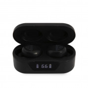Guess Triangle Logo True Wireless 5.0 5H Stereo TWS Headset - безжични блутут слушалки със зареждащ кейс за мобилни устройства (черен) 