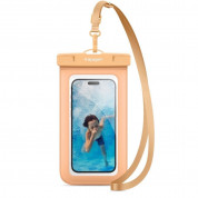 Spigen Aqua Shield A601 Universal Waterproof Case IPX8 - универсален водоустойчив калъф за смартфони до 7 инча (оранжев)