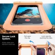 Spigen Aqua Shield A601 Universal Waterproof Case IPX8 - универсален водоустойчив калъф за смартфони до 7 инча (оранжев) 5