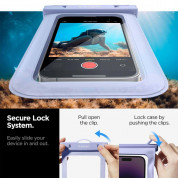 Spigen Aqua Shield A601 Universal Waterproof Case IPX8 - универсален водоустойчив калъф за смартфони до 7 инча (светлосин) 5