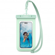 Spigen Aqua Shield A601 Universal Waterproof Case IPX8 - универсален водоустойчив калъф за смартфони до 7 инча (светлозелен)