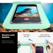 Spigen Aqua Shield A601 Universal Waterproof Case IPX8 - универсален водоустойчив калъф за смартфони до 7 инча (светлозелен) 5