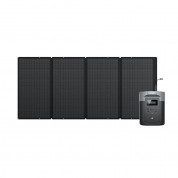 EcoFlow DELTA Max 2 Portable Power Station With 400W Solar Panel Bundle - комплект портативна професионална електроцентрала за зареждане на устройства и сгъваем соларен панел (черен)