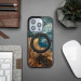 Bewood Unique Planet Earth Wood and Resin MagSafe Case - дизайнерски хибриден (дърво+TPU) кейс с MagSafe за iPhone 14 Pro (син-зелен) 3