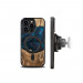 Bewood Unique Neptune Wood and Resin MagSafe Case - дизайнерски хибриден (дърво+TPU) кейс с MagSafe за iPhone 14 Pro (тъмносин-черен) 2