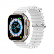 Dux Ducis Silicone Bracelet Strap (OceanWave Version) for Apple Watch 42мм, 44мм, 45мм, Ultra 49мм (white)