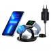Choetech 3in1 Inductive Wireless Charging Station 22.5W - тройна поставка (пад) за безжично зареждане за iPhone с Magsafe, Apple Watch, AirPods Pro и Qi съвместими устройства (черен) 1