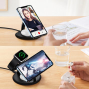 Choetech 3in1 Inductive Wireless Charging Station 22.5W - тройна поставка (пад) за безжично зареждане за iPhone с Magsafe, Apple Watch, AirPods Pro и Qi съвместими устройства (черен) 1