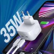 Choetech Wall Charger Dual USB-C 35W PD (white) 2
