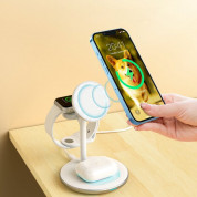 Choetech 3-in-1 Inductive Wireless Charging Station - тройна поставка (пад) за безжично зареждане за iPhone с Magsafe, Apple Watch и AirPods (бял) 4