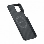 Pitaka MagEZ 3 1500D Aramid Fiber MagSafe Case - кевларен кейс с MagSafe за iPhone 14 (черен-сив)  4