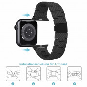 Pitaka Carbon Fiber Link Retro Band - карбонова каишка за Apple Watch 42мм, 44мм, 45мм, Ultra 49мм (черен) 3