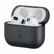 Pitaka MagEZ 600D Aramid Fiber MagSafe Case for Apple AirPods 3 (black-grey) 6