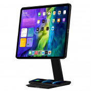 Pitaka MagEZ Tablet Stand and Wireless Charger - изключително здрава настолна поставка с магнит за iPad и други таблети и пад за безжично зареждане на Qi съвместими устройства (черен)