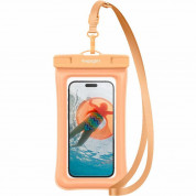 Spigen Aqua Shield A610 Universal Waterproof Floating Case IPX8 - универсален водоустойчив калъф за смартфони до 6.9 инча (оранжев)