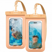 Spigen Aqua Shield A601 Universal Waterproof Case IPX8 2 Pack up to 7 inches display (apricot) (2 pcs.)
