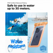 Spigen Aqua Shield A601 Universal Waterproof Case IPX8 2 Pack - 2 броя универсални водоустойчиви калъфи за смартфони до 7 инча (оранжев) 4