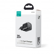 Joyroom Mini USB-C PD Fast Charger 20W - захранване за ел. мрежа с USB-C изход с технология за бързо зареждане (черен) 2