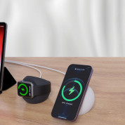 Choetech Silicone Charging Stand for MagSafe and Apple Watch - силиконова поставка за зареждане на iPhone и Apple Watch чрез поставяне на Apple MagSafe Charger и Apple Watch кабел (бял) 8
