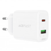 Acefast Dual Wall Charger 20W USB-C And USB-A 20W, PPS, PD, QC 3.0, AFC, FCP (white)