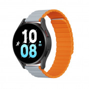 Dux Ducis Silicone Magnetic Strap 22mm (LD Version) for Samsung Galaxy Watch, Huawei Watch, Xiaomi, Garmin and other watches (grey-orange)