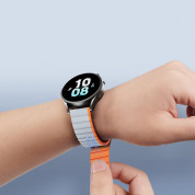 Dux Ducis Silicone Magnetic Strap 22mm (LD Version) - магнитна силиконова каишка за Samsung Galaxy Watch, Huawei Watch, Xiaomi, Garmin и други часовници с 22мм захват (сив-оранжев) 1