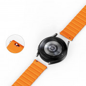 Dux Ducis Silicone Magnetic Strap 22mm (LD Version) - магнитна силиконова каишка за Samsung Galaxy Watch, Huawei Watch, Xiaomi, Garmin и други часовници с 22мм захват (сив-оранжев) 7