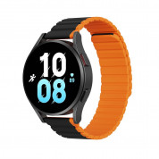 Dux Ducis Silicone Magnetic Strap 22mm (LD Version) for Samsung Galaxy Watch, Huawei Watch, Xiaomi, Garmin and other watches (black-orange)