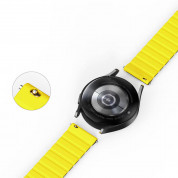Dux Ducis Silicone Magnetic Strap 22mm (LD Version) - магнитна силиконова каишка за Samsung Galaxy Watch, Huawei Watch, Xiaomi, Garmin и други часовници с 22мм захват (черен-жълт) 7