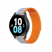 Dux Ducis Silicone Magnetic Strap 20mm (LD Version) for Samsung Galaxy Watch, Huawei Watch, Xiaomi, Garmin and other watches (grey-orange)