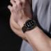 Dux Ducis Silicone Magnetic Strap 20mm (LD Version) - магнитна силиконова каишка за Samsung Galaxy Watch, Huawei Watch, Xiaomi, Garmin и други часовници с 20мм захват (черен-оранжев) 3
