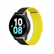 Dux Ducis Silicone Magnetic Strap 20mm (LD Version) for Samsung Galaxy Watch, Huawei Watch, Xiaomi, Garmin and other watches (black-yellow)