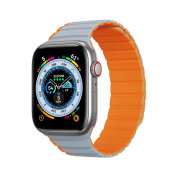 Dux Ducis Silicone Magnetic Strap (LD Version) - магнитна силиконова каишка за Apple Watch 42мм, 44мм, 45мм, Ultra 49мм (сив-оранжев)