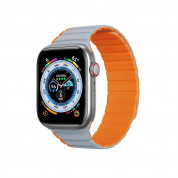 Dux Ducis Silicone Magnetic Strap (LD Version) - магнитна силиконова каишка за Apple Watch 38мм, 40мм, 41мм (сив-оранжев)