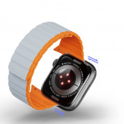 Dux Ducis Silicone Magnetic Strap (LD Version) - магнитна силиконова каишка за Apple Watch 38мм, 40мм, 41мм (сив-оранжев) 7