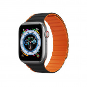 Dux Ducis Silicone Magnetic Strap (LD Version) - магнитна силиконова каишка за Apple Watch 38мм, 40мм, 41мм (черен-оранжев)